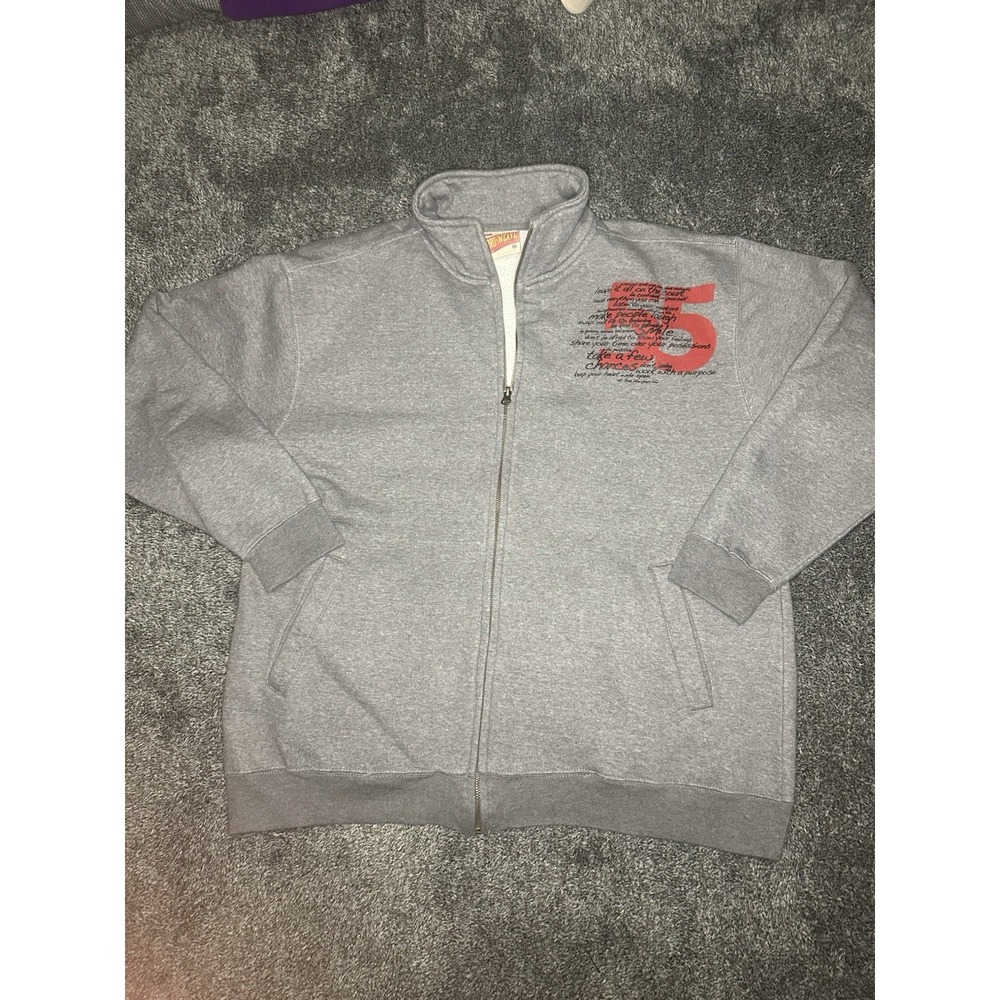 Vintage Pro-Weave Full Zip Sweatshirt XL Gray Red 5 Graphic Heavyweight USA